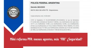 Milei reforma PFA: menos agentes, más "FBI" ¿Seguridad?