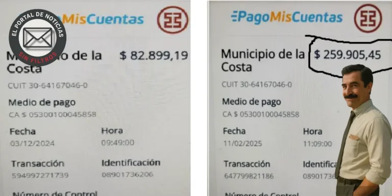 Aumento tasas Partido de la Costa