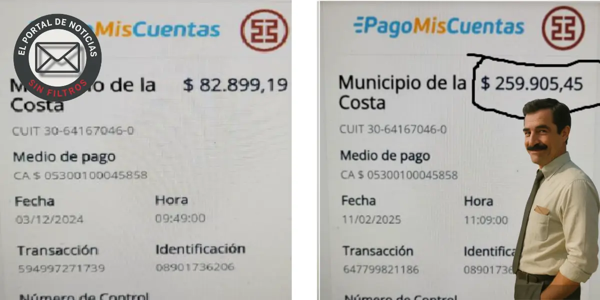 Aumento tasas Partido de la Costa