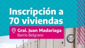 General Madariaga abrió la inscripción para 70 viviendas en barrio Belgrano