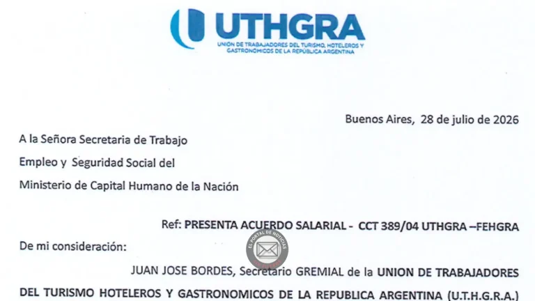 UTHGRA acuerdo paritario 2026 2027 escala salarial trabajadores gastronómicos